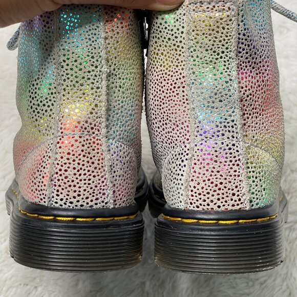 Dr. Martens #1460 Kid's Pascal T Rainbow Glitter Boots Lace Up Shoes Size US 8 - Picture 7 of 10